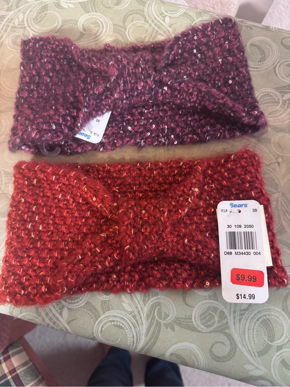 Jessica Knit Sequin Twist Headbands